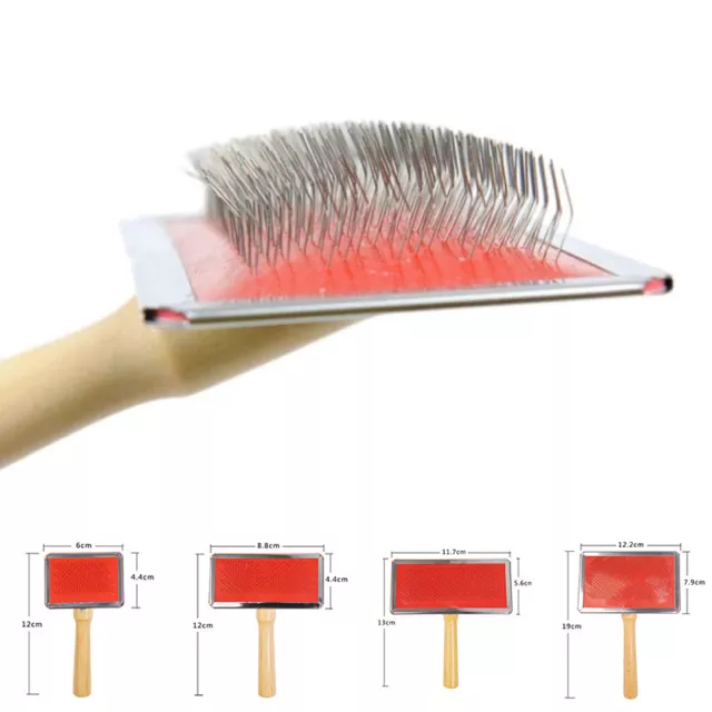Pet Dog Cat Grooming Soft Pins Cleaning Slicker Brush Massage Hair Remover Comb