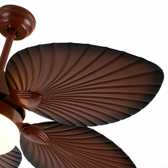 42" Tropical Palm Leaf Shape Ceiling Fan Light with Remote Control 3Color Change