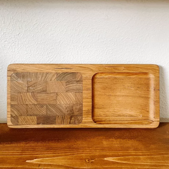 VINTAGE KALMAR TEAK Wood Rectangle Cheese Cutting Board Serving Tray