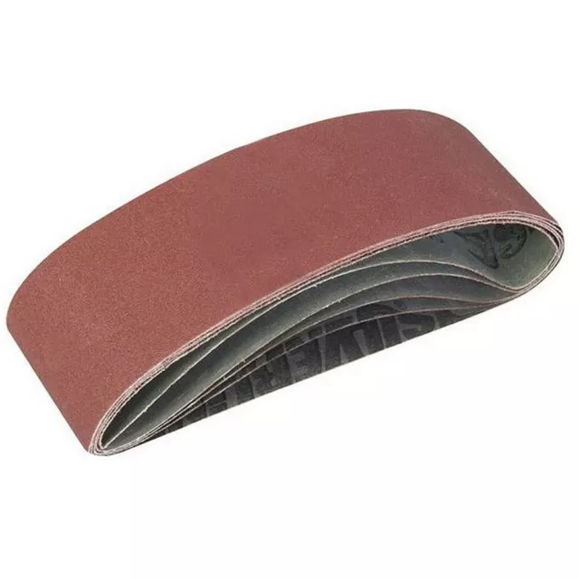 LOT 5 BANDES ABRASIVES ASSORTIES 75 mm X 533 mm POUR PONCEUSES