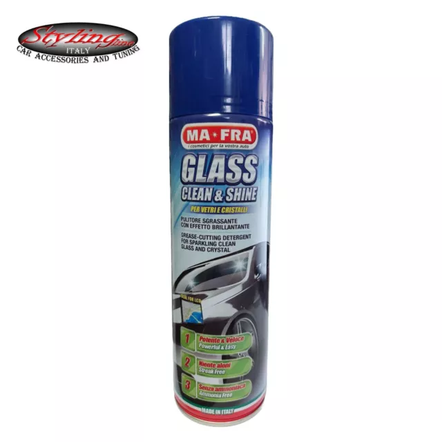 MAFRA Glass Clean Shine Sgrassatore Vetri Auto Spray Pulizia Effetto Brillante