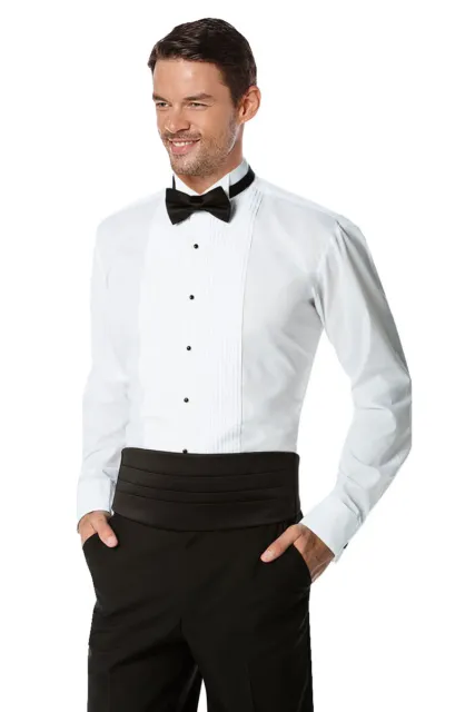 Boltini Italy Men’s Premium Tuxedo Wingtip Collar Dress Shirt with Bow Tie 3