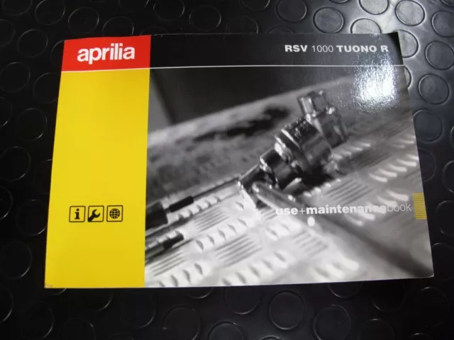 Aprilia Rsv 1000 Tuono R 2005 Onwner's Manual Libretto Uso Manutenzione Mille