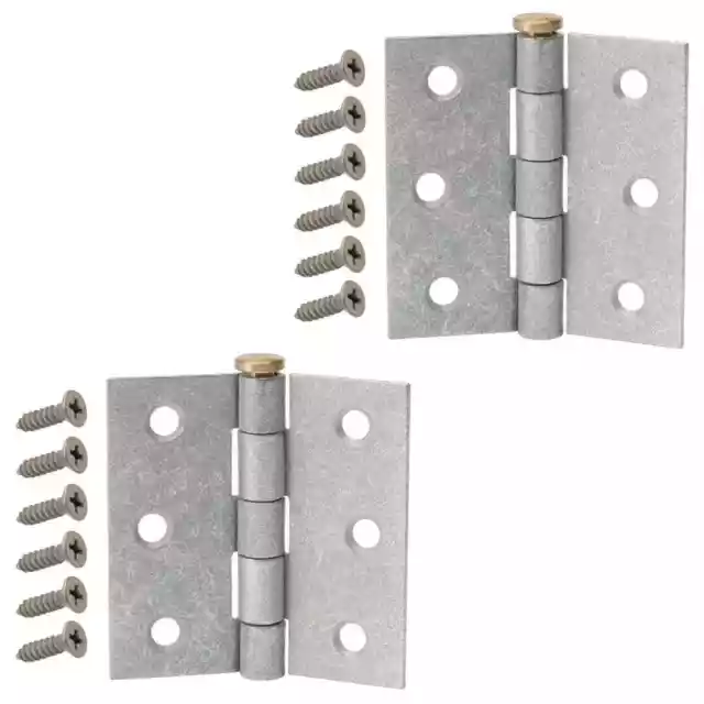 2-PK Everbilt 3-1/2 in. Galvanized Broad Utility Hinges, NIP + Free Shipping