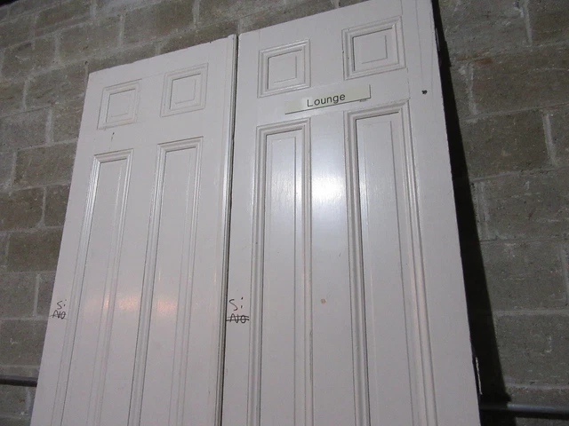 ~ Antique 6 Panel Double Entrance French Doors Ornate ~ 59 X 100 ~ Salvage 5