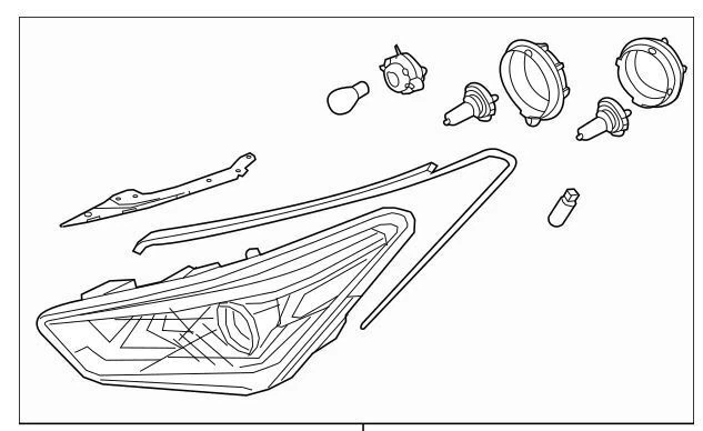 Passenger Halogen Headlamp Assembly 92102B8530 Fits 17-18 Hyundai Santa Fe OEM