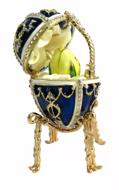 Copie oeuf de Fabergé bleu -  Artisanat Russe - Souvenir de la Russie