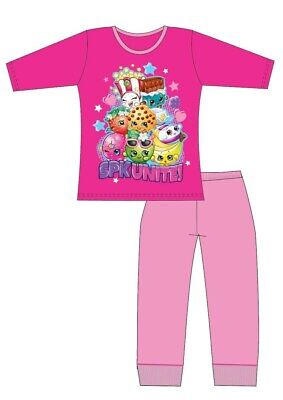 Girls Kids Shopkins Pyjamas Nightwear PJ's Long Sleeve Pink Cotton 4 - 10 Years