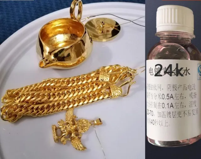 100ml 24K Imported Gold Plating Solution Electroplating Liquid for  Jewellery (T)