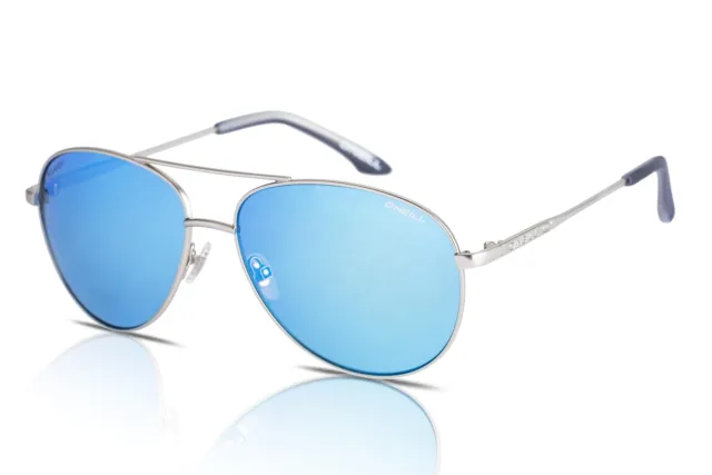 O'Neill Sunglasses Polarised Pohnpei 2.0 002P Matte Silver/Blue Mirror