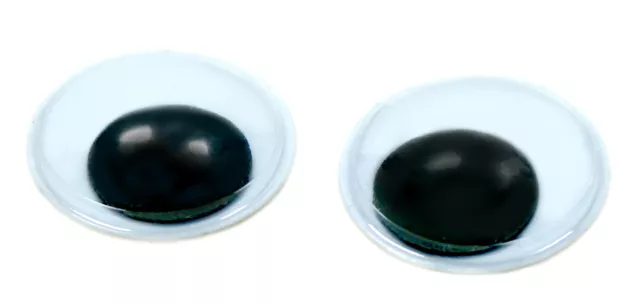 10 Wackelaugen 40mm Selbstklebend Schwarz/Weiß/ Bastelbedarf für Kinder/Schule 2