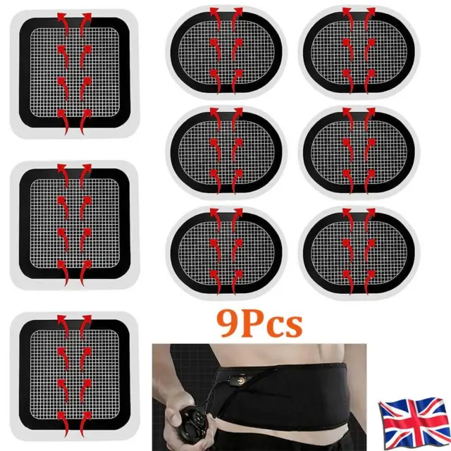 9X Replacement Gel Pads for Slendertone Abs Belt Updated Electrodes Body Pads UK