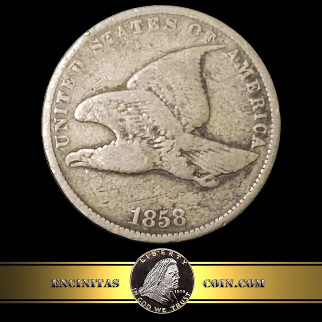 Circulated 1858 FLYING EAGLE CENT US Coin Copper-Nickel 004