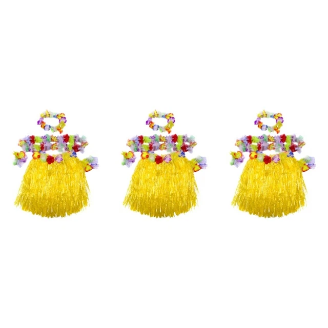 3 pz Gonna banchetto corona di fiori arricciati Hawaiian Leis bambini