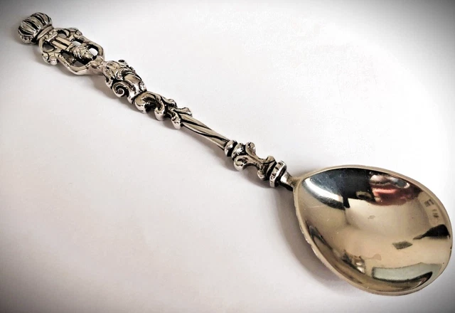Antique Highly Decorated Cast Continental Silver Hallmarked 'Royal' Spoon