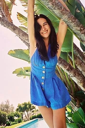 NWT Free People Endless Sumer Soleil linen romper jumpsuit size L color Blue