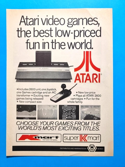 ATARI  2600 - Arcade  VIDEO GAMES -  1 Page Magazine 1980s Vintage Print AD