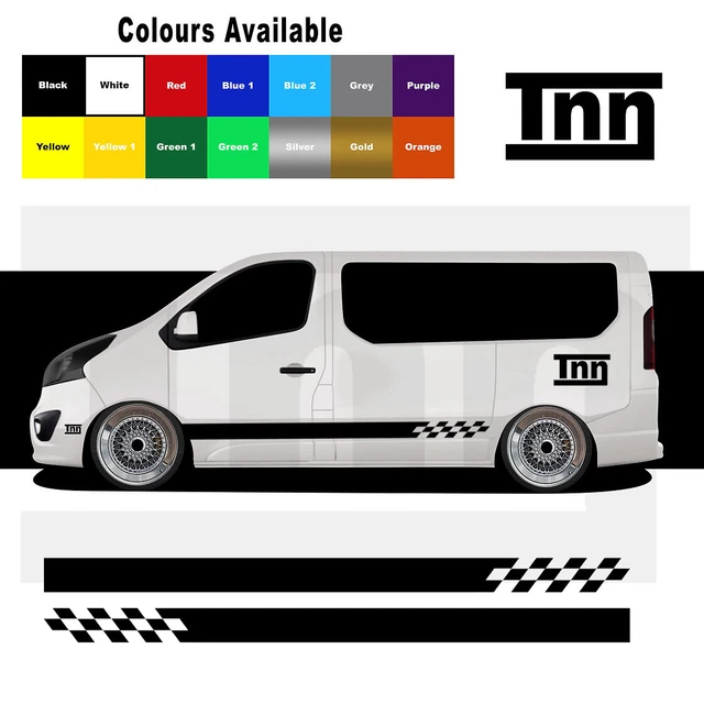 Camper Van Car Door Side Graphics Adesivi Vinile Pellicola Cofano Cofano Decalcomanie Accessori Tuning Compatibile Con Renault Trafic 2 3 MK3 MK2 (Color : Glossy Red, Size : L2 For LWB - Foto 12