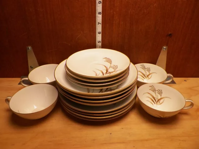 Used 16pc Set of Vintage Harmony House Golden Wheat Dishes Plate/Bowl/Saucer/Cup