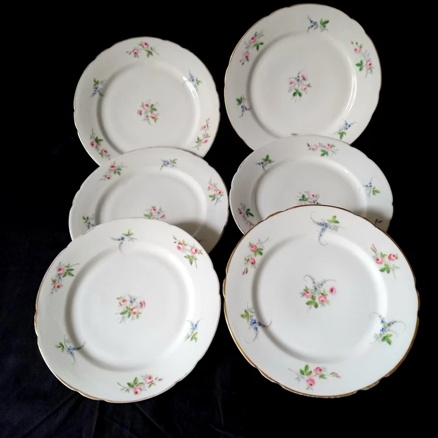 GENEVIEVE LETHU 539088 Assiette à Dessert en Grès Blanche et Doré 19,5 cm - Collection SUR LA BRANCHE - Assiette en grès au charme classique, au décor végétal doré