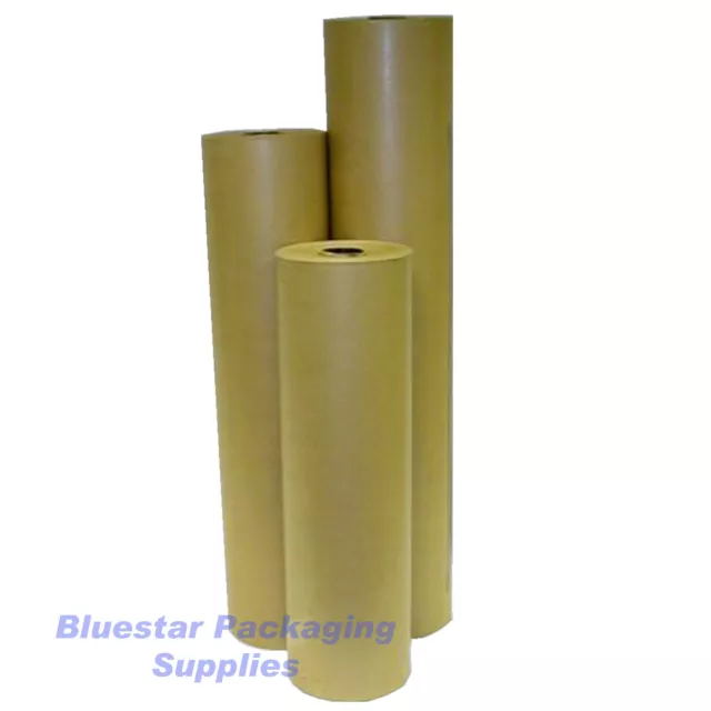 220m x 750mm Pure Kraft Brown Wrapping Paper Roll 90gsm