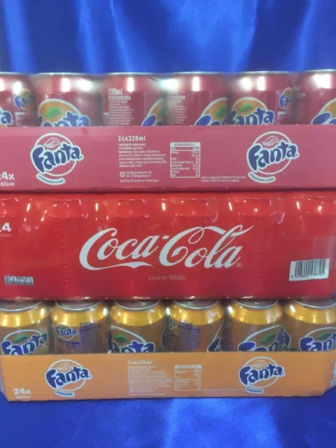 Coca Cola Original, Fanta Lemon & Sprite je 24 x 0,33l Dose XXL-Paket