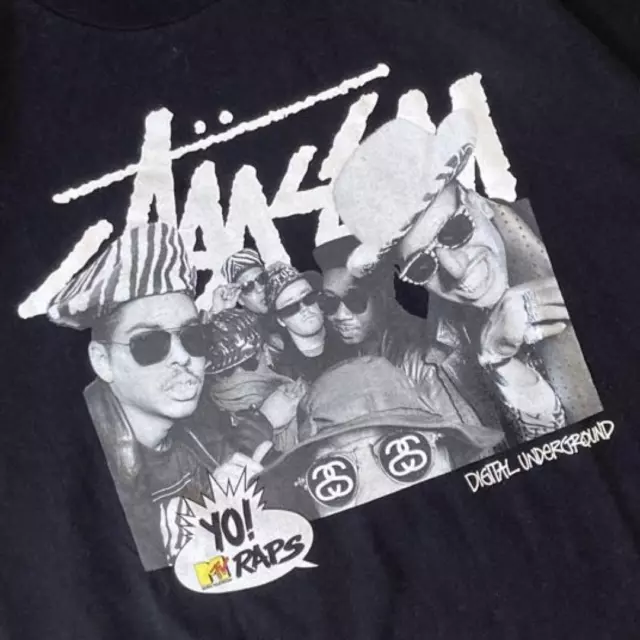 Stussy x Yo Mtv Raps  T Shirt L W56cm/L72cm JAPAN