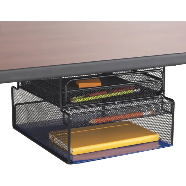 Safco Onyx Mountable Hanging Storage Desktop Organizer- Black Solid Top