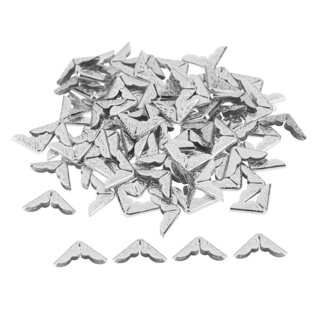 100pcs Tone Scrapbooking Albums Corner Protectors Card File Menu Metal Book