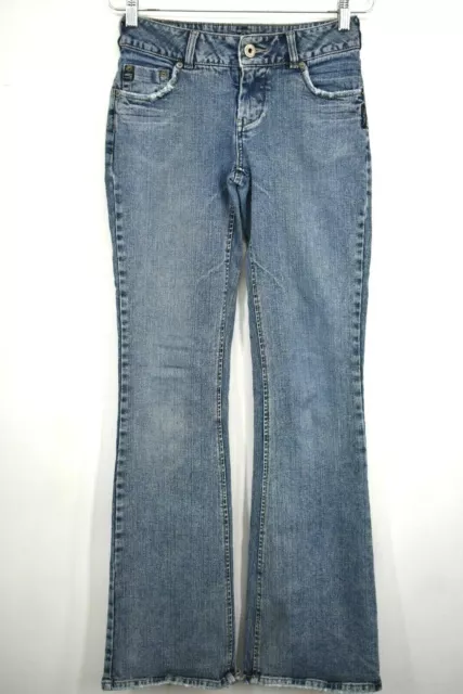 Silver Jeans Juniors Denim Button Front  Straight Leg Cotton Stretch Sz 27