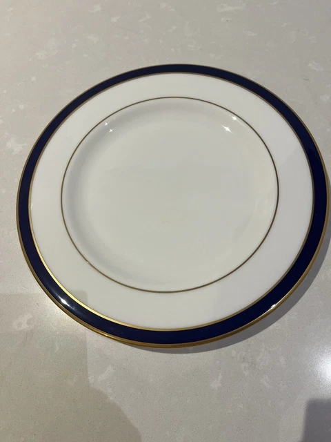8 Lenox Classic Collection 8 1/8" Salad Plates - Federal Cobalt - Gold Trim NWT