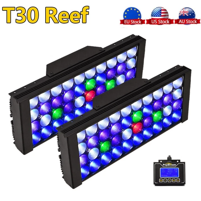 2PCS PopBloom Led Aquarium Light Full Spectrum for Reef Coral Marine Fish Tank