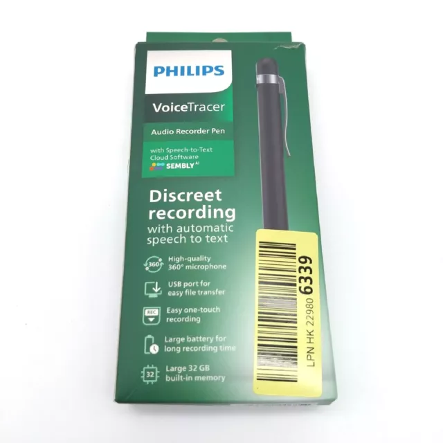 Philips DVT1600 VoiceTracer Audiorecorder Stift cloudbasierter Spracherkennung L
