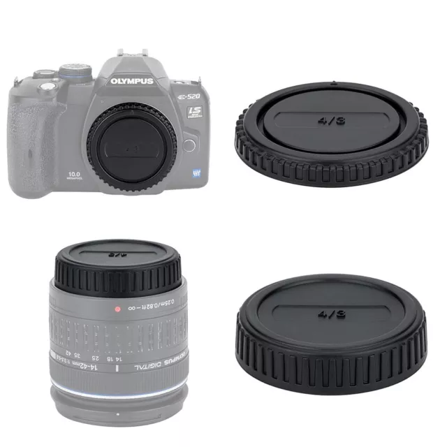 JJC Body Cap and Rear lens cap for Olympus Panasonic Leica 4/3 Mount Camera Lens