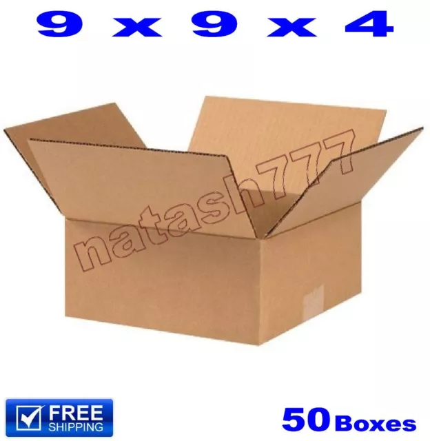 50 - 9x9x4 Cardboard Boxes 32ECT Mailing Packing Shipping Corrugated Carton