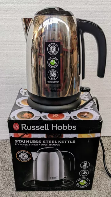 Russell Hobbs 23911 Polished Stainless Steel Open Handle Kettle 3000W 1.7L