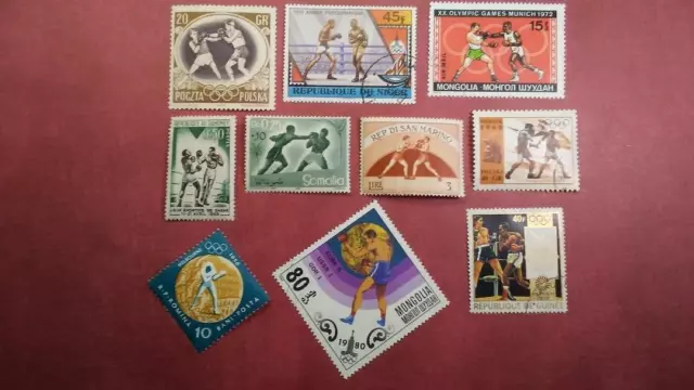 World Wide Topical Postage Stamps - Boxing - Lot of 10 Different