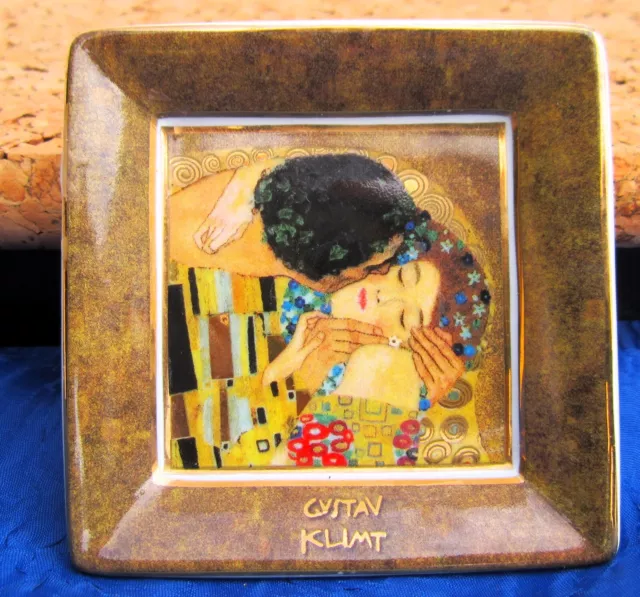 gustav klimt der kuss goebel artis orbis porzellan schale teller eckig 8x8 2