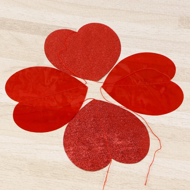 VioletEverGarden Ghirlanda Decorativa Per San Valentino - 5 Piedi (152 Cm) - Cuori Rosa E Rossi