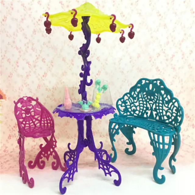 Amusement Bar Couch Chair Table Dessert Umbrella Kid Toy Doll House Furnit JM_wf