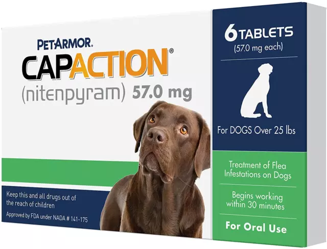 Pet Armor Capaction Oral Flea Treatment for Medium & Large Dogs (Over 25 lbs) -