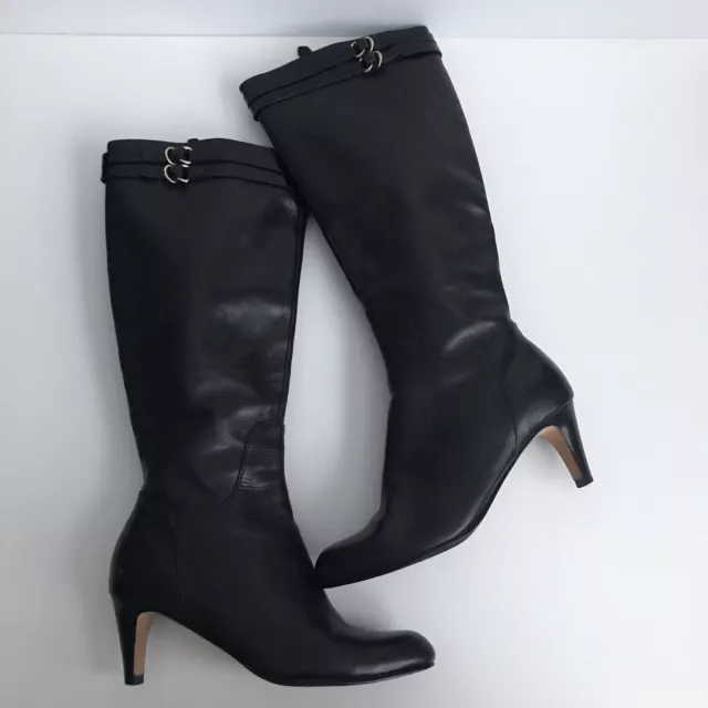 Cole Haan Leather Suede Womens Knee Boots Heels