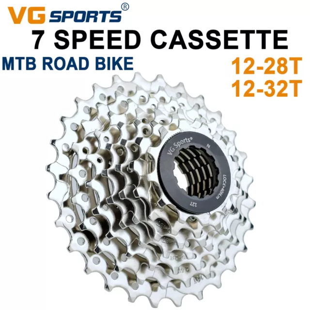 MTB Mountain Road Bike 7 Speed Cassette 7S Flywheels Sprocket 28T/32T Freewheel