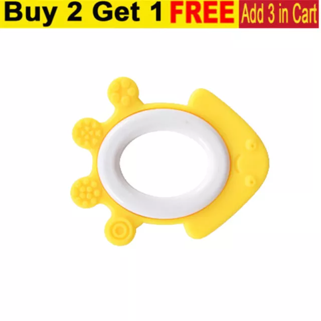 Baby Toddler Teething Sensory Silicone Teether Fish Chew Boy Girl Toy BPA LI