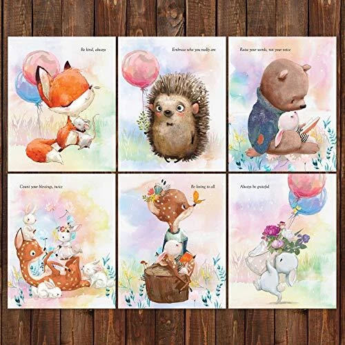 Woodland Baby Nursery Wall Decor Newborn Wall Art Prints 8x10 inches