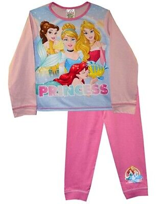 Girls Disney Princess Pyjamas Ariel Cinderella Belle Aurora Age 1.5-5 Years Pink