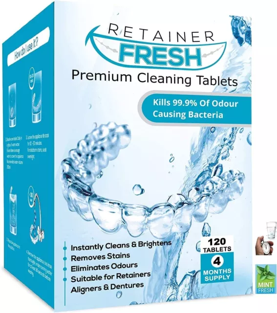 Retainer Reinigung 120 Tabletten 4 Monate Versorgung frische Brite und fleckenfrei