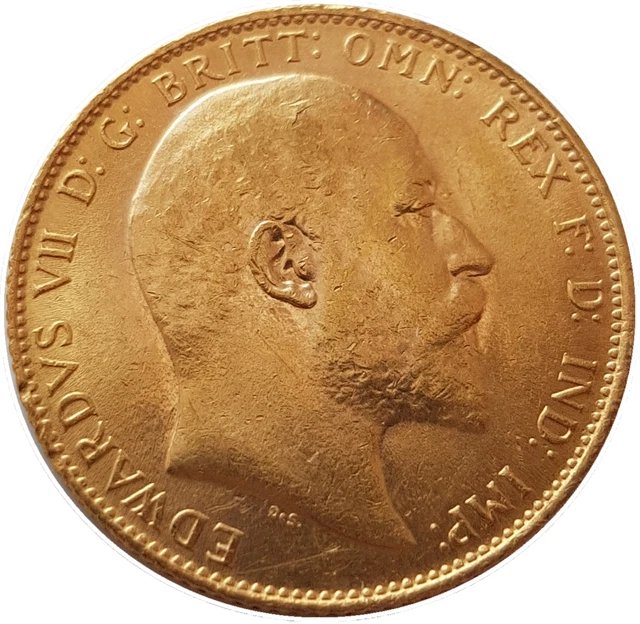 1907 King Edward VII Gold Full Sovereign (London)