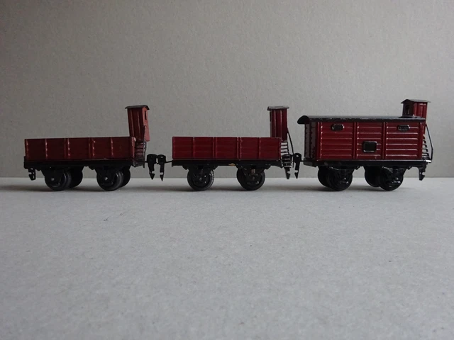 Märklin Kleines Konvolut Spur 0, 2x Hochbord und 1x gedeckter Güterwagen