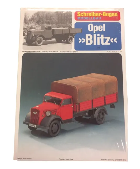 Schreiber-Bogen Kartonmodellbau Opel Blitz | Papier Modellbausatz | Papiermodell